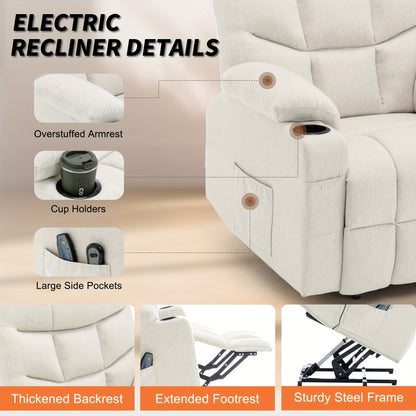 Comfortable Chair For The Living Room, Relaxation, Electric Reclining Chair, Electric Reclining Chair For Adults, Electric Lifting Chair With Heating Function, Massage Function, Electric Reclining Chair With Side Pockets