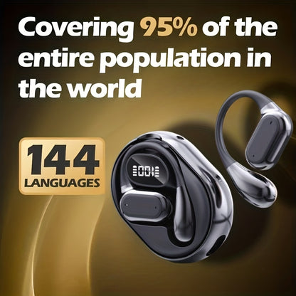 2025 NEW style [Real-Time Translator on-ear Earbuds] Real-Time 2-Way Language Translator none-in-ear Earbuds | 144 Languages, Portable Translation Headset with APP for Music & Calling, for iOS for Android,for Christmas gift