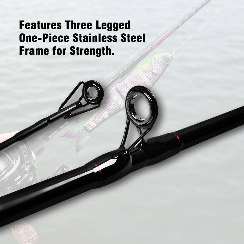 Baitcasting Fishing Rod and Reel Combo, 4 - Piece Portable Travel Casting Rod, Baitcasting Combo