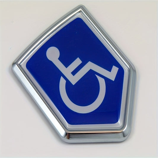 Chromium Shield Badge Sticker for Disabled Persons' Motorcycles and Car Decoration