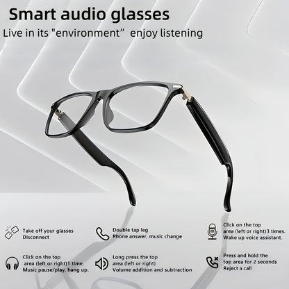 1080P Video Glasses with Real-Time Translation, 160 Languages, High-Definition Audio & 4K Motion Recording, Noise Reduction, Wireless Call, Wireless, Magnetic Charging - USB Rechargeable for TV, Mobile Phones, Laptops, Cyclin