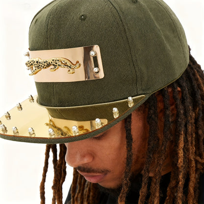1pc Men'S Fashion Hip-Hop Street Dance Performance Baseball Cap - Casual Style, 100% Polyester, Lightweight, Animal Print, Non-Stretch Fabric - For Men - Suitable for Streetwear, Dance, Casual Occasions - Perfect Gift for Fas