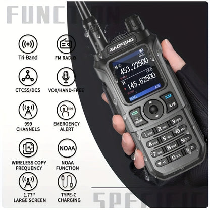 Portable Walkie-Talkie, Handheld Two Way Radio, Large Capacity And High Power Intercom With 999 Chanels, Wireless Long Range Receiver Intercom