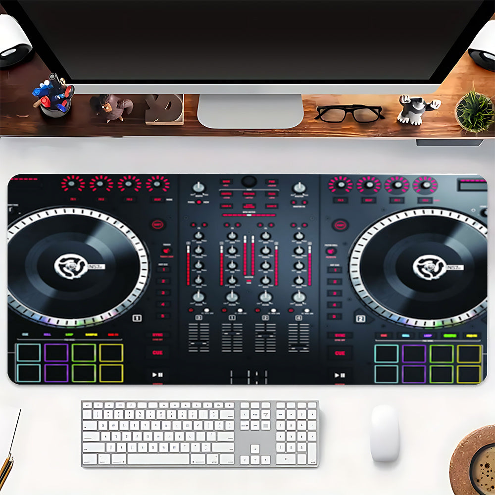 1pc Dj Controller Style Mouse Pad Mouse Pad & Ultra Smooth Keyboard Pad - Non-Slip Rubber Base, Stitched Edges Design, Suitable for Office, Home Computer Accessories, Durable Stitched Edges, Smooth Surface