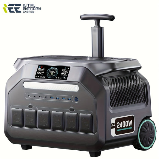 IEE 2400W Portable Power Station P2400, 2048Wh Large Capacity Solar Generator, 1800W AC Charging & 1000W Solar Charging, APP Control LiFePO4 Battery Power Station Pure Sine Wave for Home Backup, Power Outage, Camping, RV, Eme
