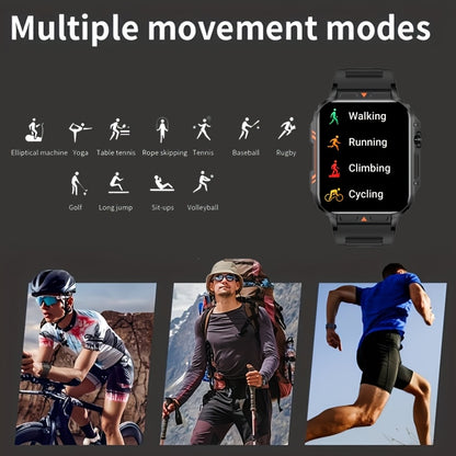 [SENBONO Smart Watch] SENBONO Smart Watch, 1.95 Inch TFT Screen, 240x296 Resolution, Wireless Call, Step Counter, Calories, Distance Fitness Tracker, Weather, Information Push, Alarm, DIY Watch Face, Rechargeable 340mAh Lithi