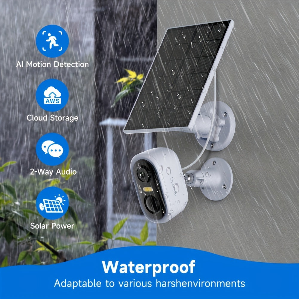 4pcs LaxiHub 1296P FHD, 3MP FHD Wireless Security Camera, Outdoor Use 2, 4GHz WiFi Camera Surveillance Camera, AI Motion Tracking, IP65 Waterproof Color Night Vision, Two Way Audio For Baby & Pet Safety Remote Access Via App