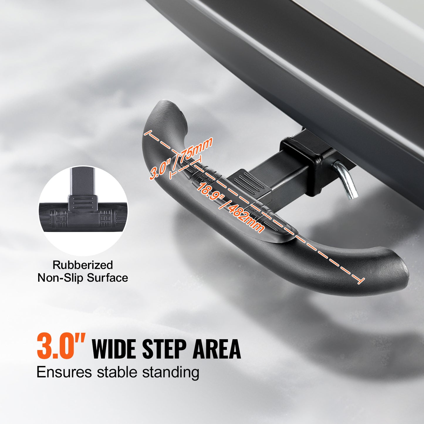 VEVOR Hitch Step for 2" Receiver Universal Trailer Tow Rear Bumper Guard Steel Arrow/elbow type