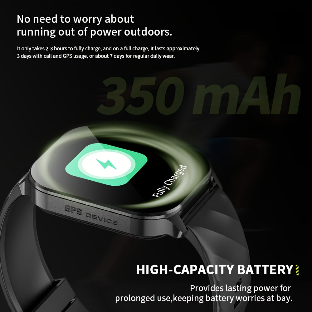 High-Performance GPS Smartwatch with Precise Route Tracking, 1ATM Waterproof, 2.01-Inch Full Touchscreen, HD Calls, Message Sync, Sleep Monitoring, Music Playback, Remote Camera Control, Voice Assistant, 100+ Sports Modes –