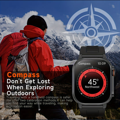 LIFEBEE New Smart Watch Full Screen Smartwatch Wireless Calling with Automatic Motion Recognition 100+ Sports Modes, Sports Watch 630mAh USB Rechargeable Battery, Step Counter, Compass Ideal for Outdoor Enthusiasts, Men & Wom