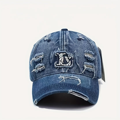 Retro Western Baseball Cap - Vintage Distressed Jeans-like Hat with Snapback Closure, Lightweight Non-Stretch Fit for Men & Women, Casual & Formal Events - Durable Everyday Cowboy Hat