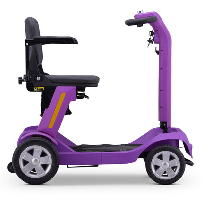 Foldable Mobility Scooter for Adults & Senior, 4 Wheels Powered Device for Travel, Lightweight and Portable, with LED Strip Light, Storage Bag, Charger Included, No Assemble Required