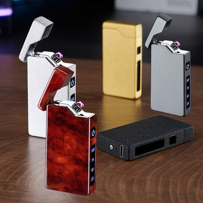 Windproof Dual Arc Lighter, USB C Electric Lighter, Rechargeable USB Lighter, Designed by Parker, Featuring a Spade A Pattern, Wind-Resistant, Suitable for Candles, Incense Sticks, Outdoor Camping, Hiking, a Gift for Men