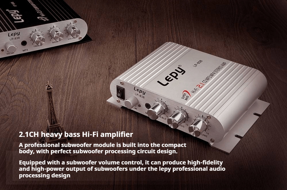 A 600W High-Power 2.1 Channel Amplifier with Hifi Stereo, Featuring Bass Enhancement And Treble Control, 3.5Mm Input, Suitable for Car Speakers, Home Theaters, Computers, And Tvs