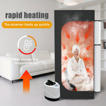 [Remote Control Sauna] Portable Steam Sauna Box, Portable Sauna for Home, Person Sauna Tent Sauna Box At Home Spa with 87.92oz & 1500W, Remote Control, Folding Chair, Home Sauna for Gym, Pilates, Garage, Hot Tub