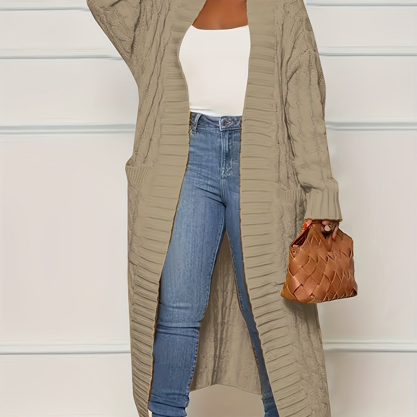 [Cardigan Sweater] Plus Size - Plus Size Cardigan Sweater A23A062