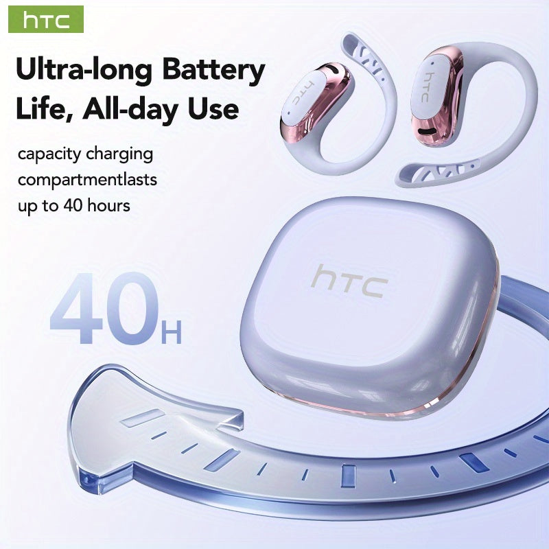 1pc HTC NE28 Open-Source OWS Translation Earbuds with 6.0 Low Latency, Wireless, USB Charging, Battery, 5W Power for Learning, Sports, Work, OWS Translation Earbuds, Learning Audio, Sleek Earbuds, Modern Design, Durable Earbu