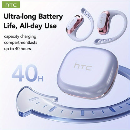 1pc HTC NE28 Open-Source OWS Translation Earbuds with 6.0 Low Latency, Wireless, USB Charging, Battery, 5W Power for Learning, Sports, Work, OWS Translation Earbuds, Learning Audio, Sleek Earbuds, Modern Design, Durable Earbu