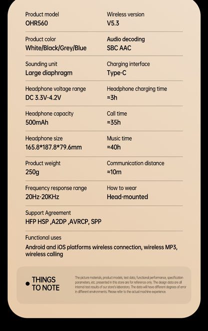 Acer OHR560 OWS Headset ACS panoramic sound shocking bass Ultra-long battery life Game low latency Comfortable to wear Portable and foldable Learning/Business/Travel/Sports/Phone/Music Halloween/Christmas Gift Recommendation,