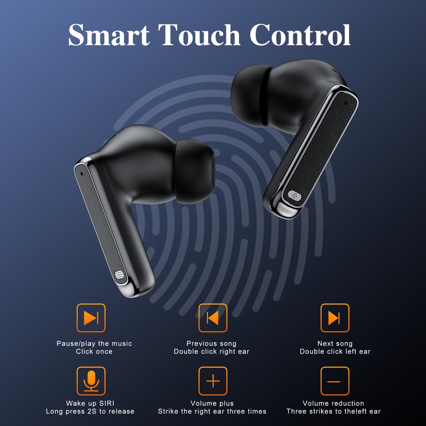 True In-Ear Wireless Headphones, Wireless 5.4, ENC Noise-Cancelling Microphone, Deep Bass, USB-C Charging, Comfortable Design, Clear HIFI Stereo Sound, Long Battery Life, Suitable for Outdoor/Work/Sports, Compatible with All