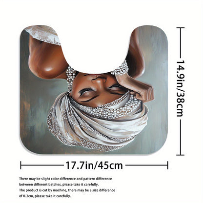 4pcs Sexy Woman Shower Curtain Set with frican Woman Portrait ( & Beaded Headwrap) - Elegant Bathroom Decor, Toilet Mat & 12 Free Hooks Included, Luxury Bath ccessories for Spa-Like Homes, Housewarming Gift for Women, Shower