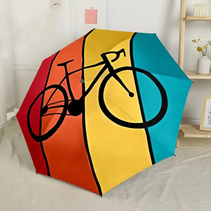 1pc Open/Close /Umbrella - Heavy-Duty 8-Rib Frame, Compact Folding Umbrella with Red/Yellow/Blue/Green Striped Canopy for Outdoor Travel, &  Days - Portable Manual Parasol, Ideal Christmas Gift for s &