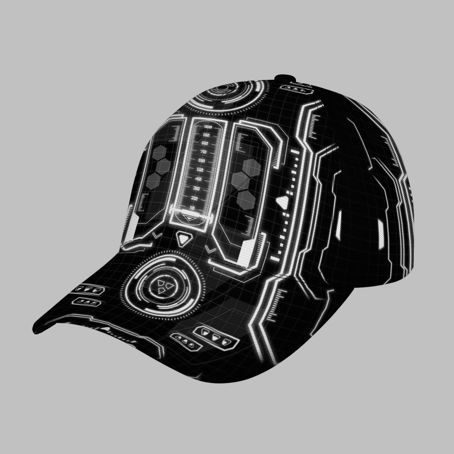 CUTEHSJ Cyberpunk Neon Glow-in-the-Dark Baseball Cap - & Adjustable Unisex Hat with Kanji-like Logo, Tech-Themed Design for, Christmas Gifts, Outdoor Activities (No /)