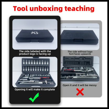 High-end Professional 45+1/44+2pcs Tool Set, Auto/bicycle Repair Machinery Kit, 1/2 Inch *1/4 Inch 3/8 Inch Drive Depth And Standard Wrench Set, Race-grade Auto Parts Repair Ratchet Wrench And Other Auto Repair Accessories To