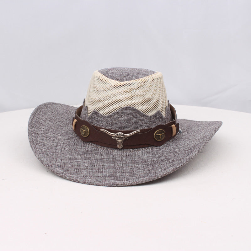 1pc Western Cowboy Hat - Lightweight Wide Brim Sun Protection, /BrownRed, for Western, Festival, Everyday, Themed Parties - Unisex Cowboy Hat for Men & Women - Ideal Western Costume Accessory Gift, Festival Gear