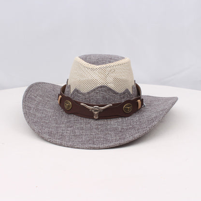 1pc Western Cowboy Hat - Lightweight Wide Brim Sun Protection, /BrownRed, for Western, Festival, Everyday, Themed Parties - Unisex Cowboy Hat for Men & Women - Ideal Western Costume Accessory Gift, Festival Gear