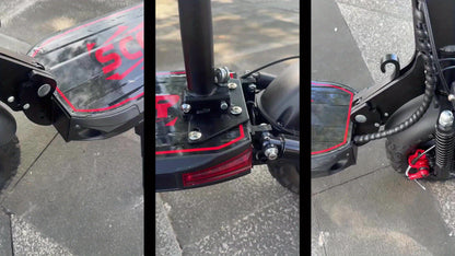 UNQYX Electric Scooter, 48V 18Ah Battery, 31-Mile Range, 440 Lbs Capacity, Removable Seat, 11" Off-Road Wide Tires, Dual Suspension, Disc Brakes, Capable Of Climbing 30-degree Inclines, Foldable All-Terrain Aluminum Alloy Fra