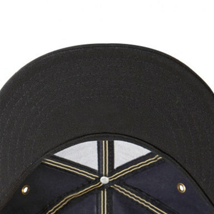Women's Black Statement Fashion Double Hand Design Flat Brim Baseball Cap with Golden Hands & Praying Hands Emblem - Adjustable Snapback,, -like Texture for Outdoor Sports, Travel, Street Dance - Stylish & Functional Casual H