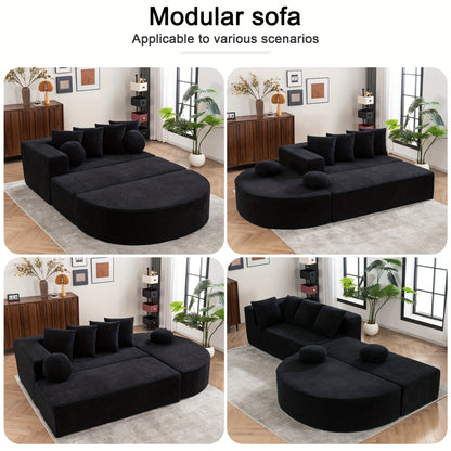 Modular Foam Sofa - No Assembly Required, Easy to Move, Modern Fabric Sofa with No Frame, Deep-Seated Design, Plush Cushions, Memory Foam Filling