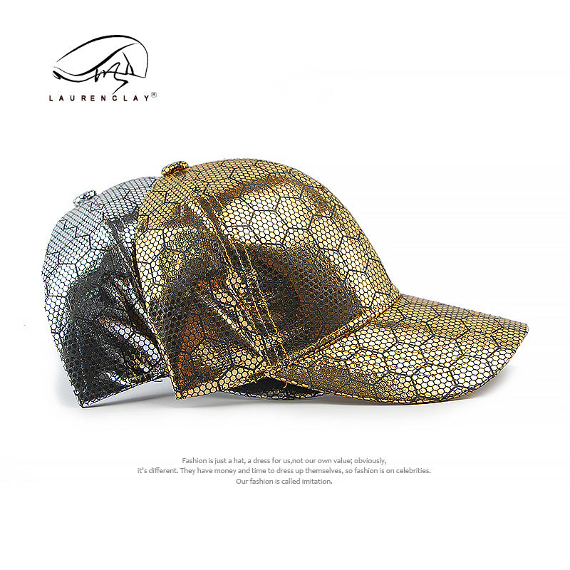 Men'S & Women'S Retro Reflective Cycling Baseball Cap - UPF Sun Protection Hard Brim, Breathable Mesh Back & Golden-Tone Visor, Lightweight Hip-Hop Style for Outdoor Sports, Cycling, Casual Wear - Unisex Spring Summer Hat