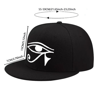 Pharaoh'S Eye Baseball Cap - Adjustable Snapback Hat with Ancient Egyptian Eye Design, Lightweight for Gym, Travel, Halloween, Everyday - Unisex Streetwear for Men & Women - All-Season Casual & Formal Outfits, Gym Headwear, S