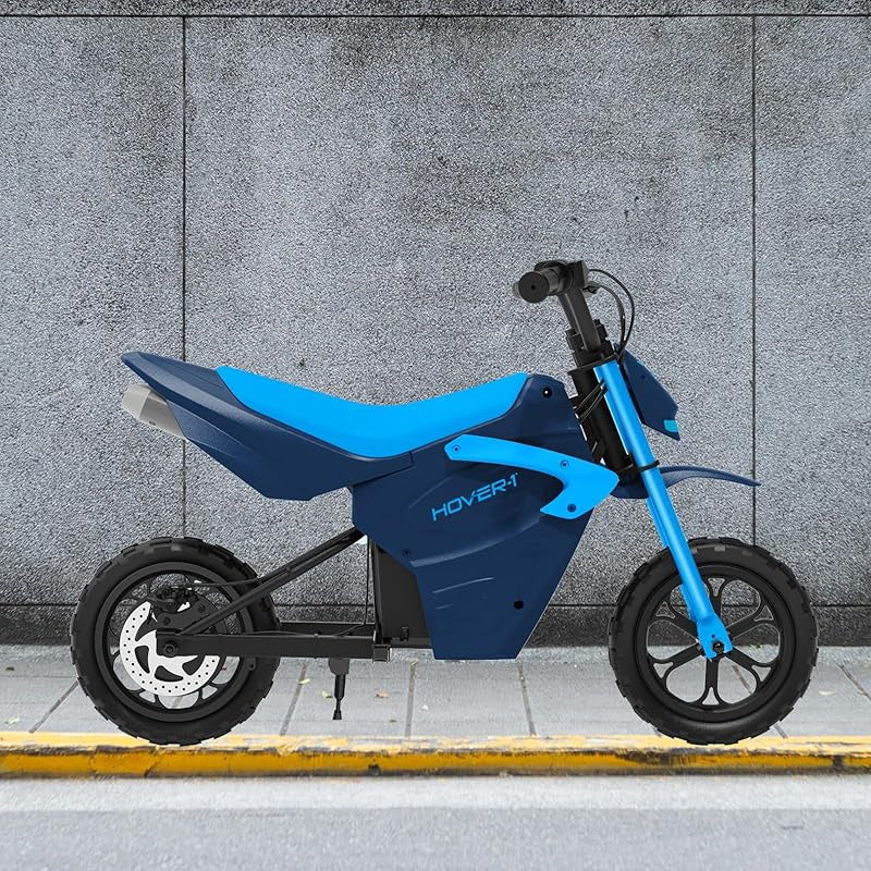 Hover-1 My First Dirt Bike for Kids - 300W Motor, 9MPH Max Speed, 9 Mile Range, 12" Off-Road Tires, 120LB Max Weight, Twist Grip Throttle & Rear Disc Brake Electric Dirt Bike for Kids Ages 5+ Years