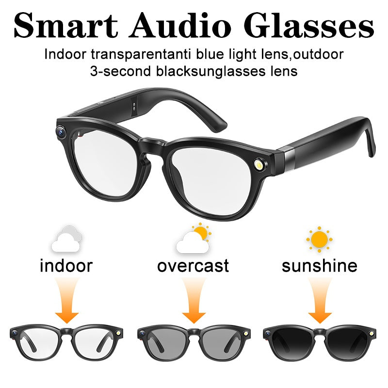 A New Hit - AI Smart Glasses with Touch And AI Chat Support. AI Intelligence, 800W HD, And Image Stabilization. Real-time Translation. Dual Microphones with Blue Light Protection And Noise Reduction. 4K HD Recording And Wirel