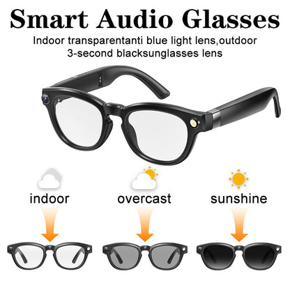 A New Hit - AI Smart Glasses with Touch And AI Chat Support. AI Intelligence, 800W HD, And Image Stabilization. Real-time Translation. Dual Microphones with Blue Light Protection And Noise Reduction. 4K HD Recording And Wirel