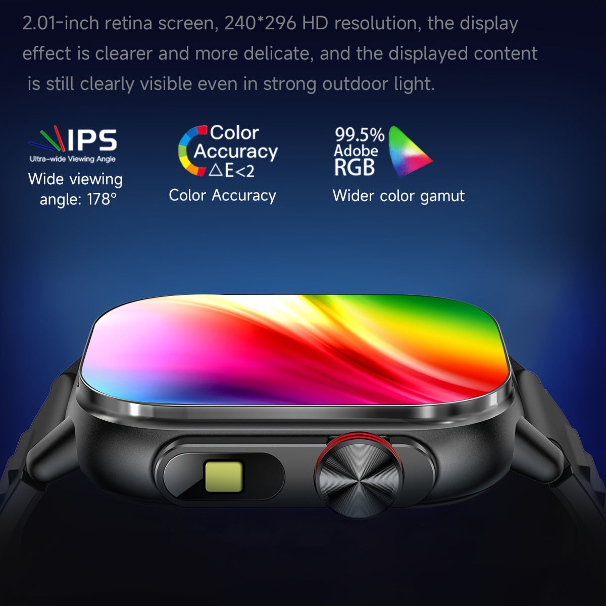 COIUSOR New 2, 01-inch GPS Smartwatch, GPS Positioning + IPS High-Resolution Display, Wireless Call Syncing SMS Reminder, GPS L1+L5 Dual-Frequency Positioning, Compass, Altitude, Barometric Pressure, High Quality, 3D Dly Vide