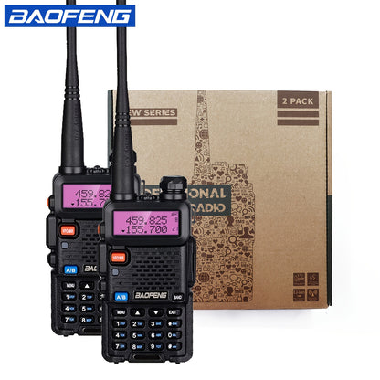 Baofeng Ham Radio Long Range Dual Band Handheld Rechargeable High Power Two Way Radio Walkie Talkies with 1800mAh Li-ion Battery And Earpiece for Hunting Survival Gear, 1/2/4 Pack