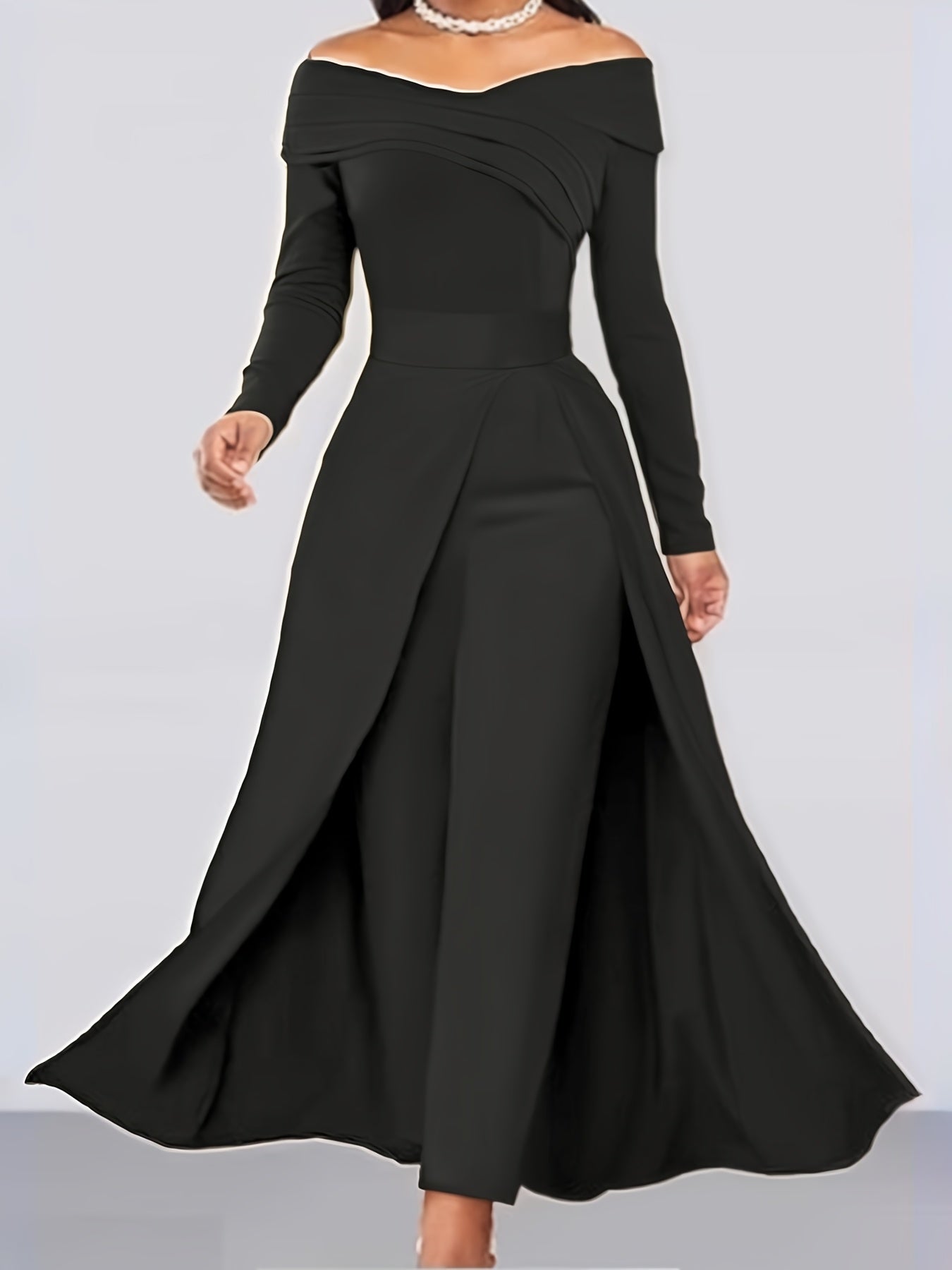 Autumn New Solid Color Fashionable Elegant Versatile Long Top Pants Women's Two-Piece Set