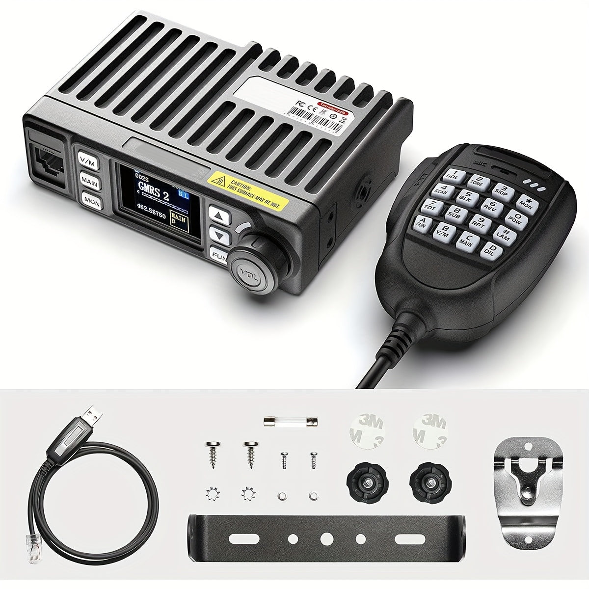 ABBREE 20W GMRS Mobile Radio for Car - Long Range Two Way Radio with Cigarette Lighter Plug, 500 Channels, VOX, Display Sync, UHF Frequency for Off-Road Overlanding 4x4 Vehicles, Vehicle Communication Device | Rugged Design |