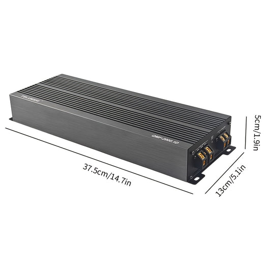 Bemines 2000.1 - High Power Car Amplifier - RMS 2000W Class D - Single-Channel Compact Audio Amp with HIFI Sound, Full Aluminum Alloy Chassis & Heat Sink Cooling - Suitable for Car Audio Upgrade