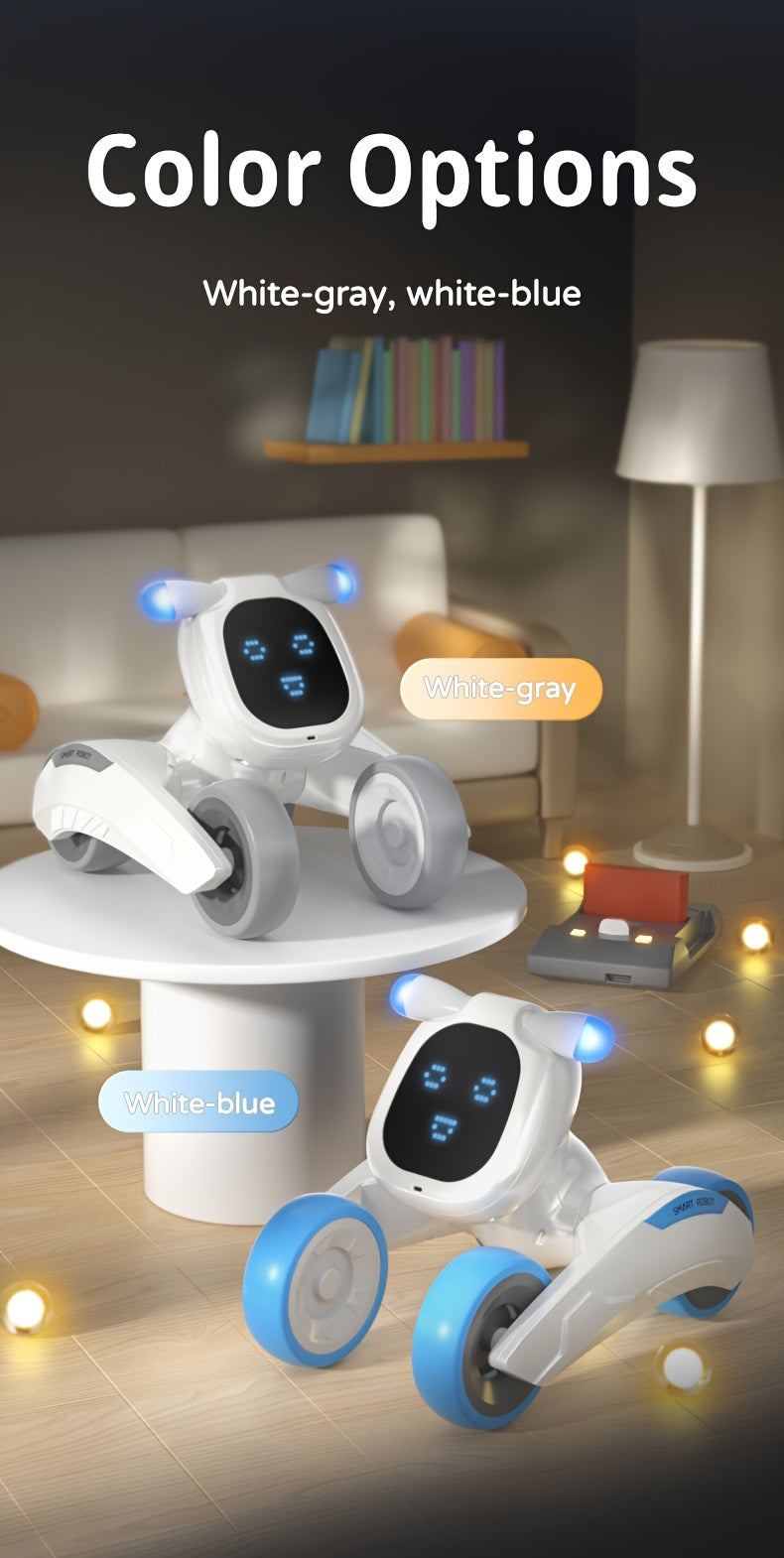 Robot Dog Toy With Face Expression & Lights, Smart Interactive Talking Robot Toys With Voice Control, Touch Sensing, Recording, Singing & Dancing, RC Robot Pet - For Girls & Boys - Perfect Christmas & Birthday Gift