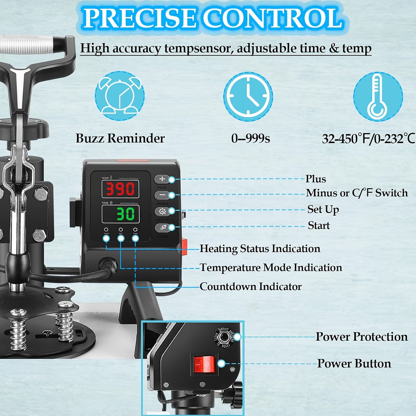 Valentines Day Gifts Heat Press Machine for Shirts 12"x10" Sublimation Shirt Heat Press Machines, 360 Degree Swing Away Sublimation Transfer Printer Fast Heat-up, Digital Precise Temperature Control, High-Security HTV Vinyl H