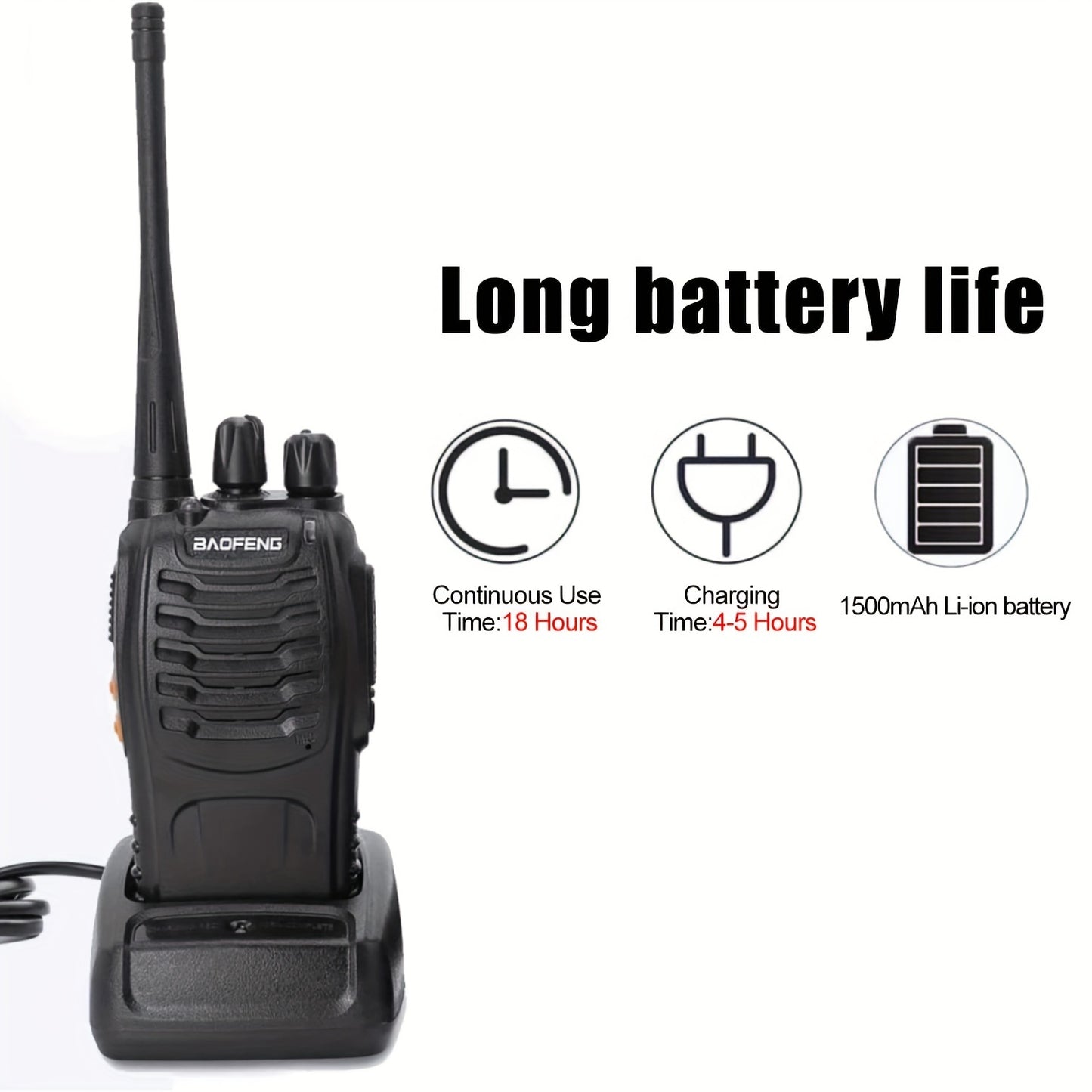[Walkie Talkie | Portable] Buy 2 Get 2 Free Portable Walkie Talkies | 16 Channels Rechargeable Handheld Two Way Radios | Long Range for Adults with Earpieces, Outdoor Equipment Supports Camping Hiking Hunting