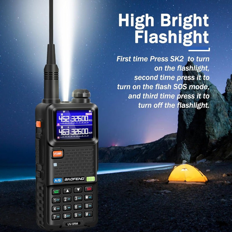 BAOFENG 5RM Ham Radio 10W Long Range Upgrade of UV-5R, Ham Radio Handheld UV-5RM Radio Multi-Band BAOFENG Radio with 771 Antenna, 2500mAh Battery Rechargeable Walkie Talkies for Adults, 2 Pack