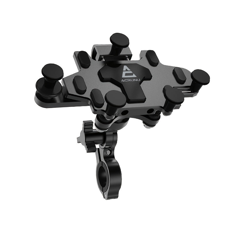 Aluminum Alloy Motorcycle Phone Mount Holder [Dual Vibration Dampener] [Metal Adjustment Arm] Motorcycle Accessories, for 4.7-7.2 Inch Samsung Apple Phone, Bike Phone Grip, Handlebar Phone Mount, Compact Holder, Sturdy Constr