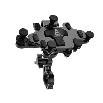 Aluminum Alloy Motorcycle Phone Mount Holder [Dual Vibration Dampener] [Metal Adjustment Arm] Motorcycle Accessories, for 4.7-7.2 Inch Samsung Apple Phone, Bike Phone Grip, Handlebar Phone Mount, Compact Holder, Sturdy Constr