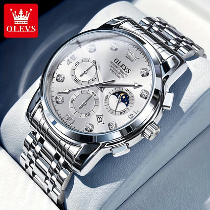 OLEVS Stainless Steel Luminous Business Quartz Watches For Men Luxury Top Brand Fashion Original Men'S Wrist Watches Classic New Trend High Quality Best Selling Men'S Watches
